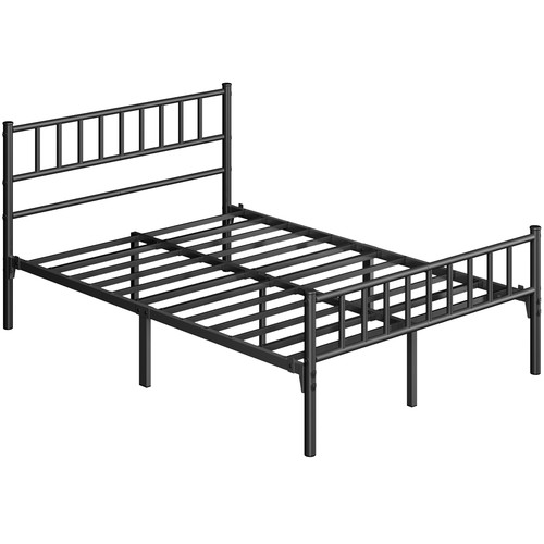 Black white silver - metal, bed