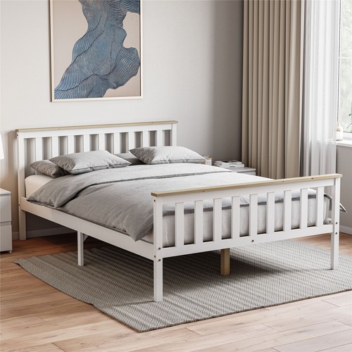 Wooden bed frame solid - bed,