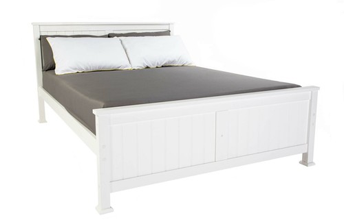 White wood bed frame solid - white, frame.solid