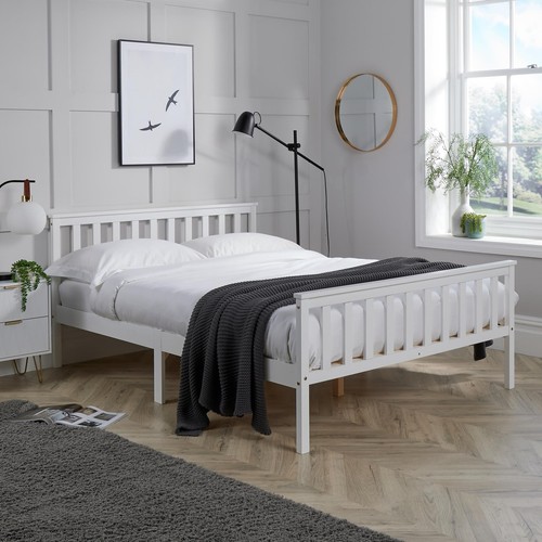Single double wooden bed - wooden, frame