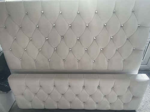 White double bed frame with - bed,