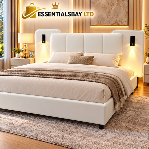4ft6 double bed frame - double, white