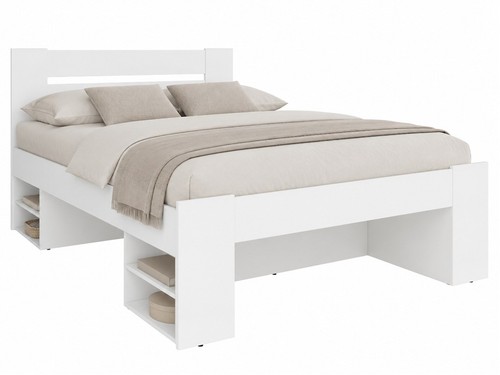 Double storage bed frame white - frame,