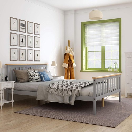 Pine wooden 4ft6 - pine, bed