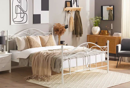 Antlia white metal - metal, bed