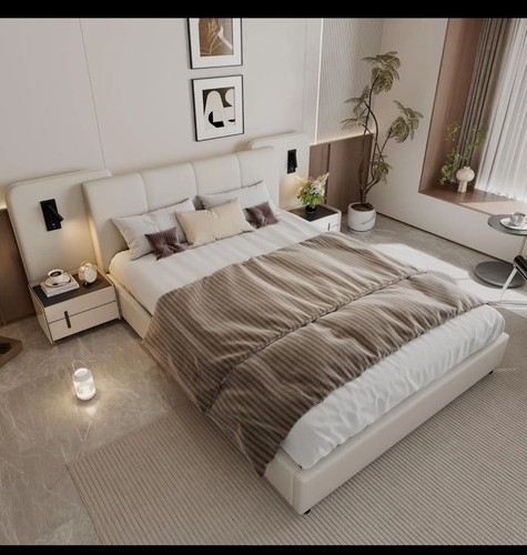 4ft6 double bed frame white - 4ft6,