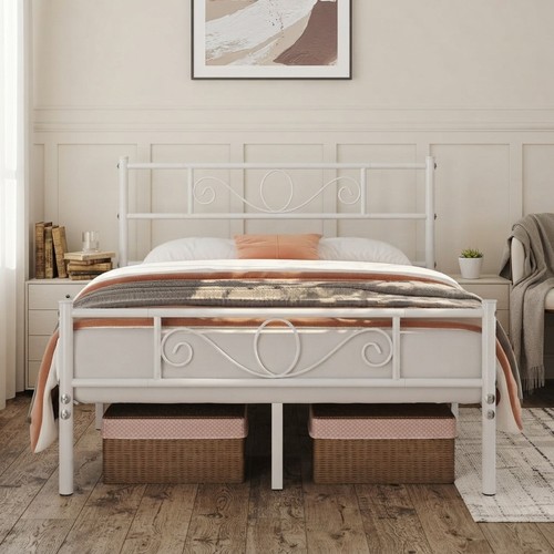 4ft6 double metal bed - double,