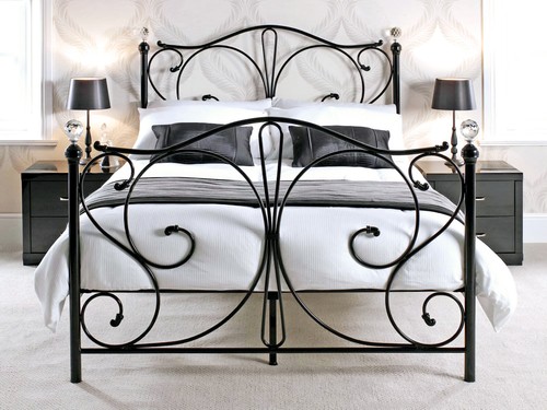 Metal bed frame - bed, double