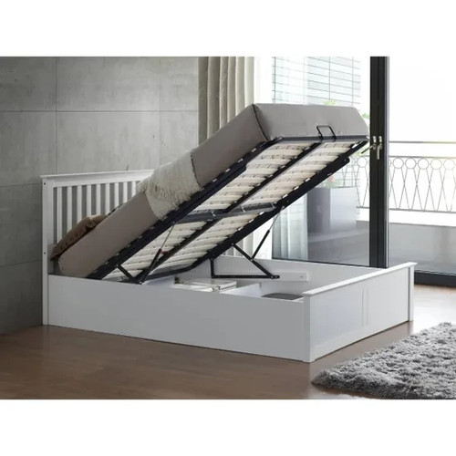 Malmo white wooden ottoman - malmo,
