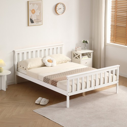 Double bed white 4ft6 - double,
