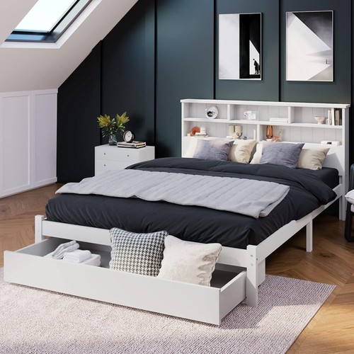 Double bed frame - double, white