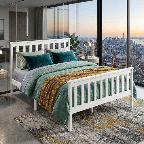 Solid 4ft wooden bed frame - wooden,